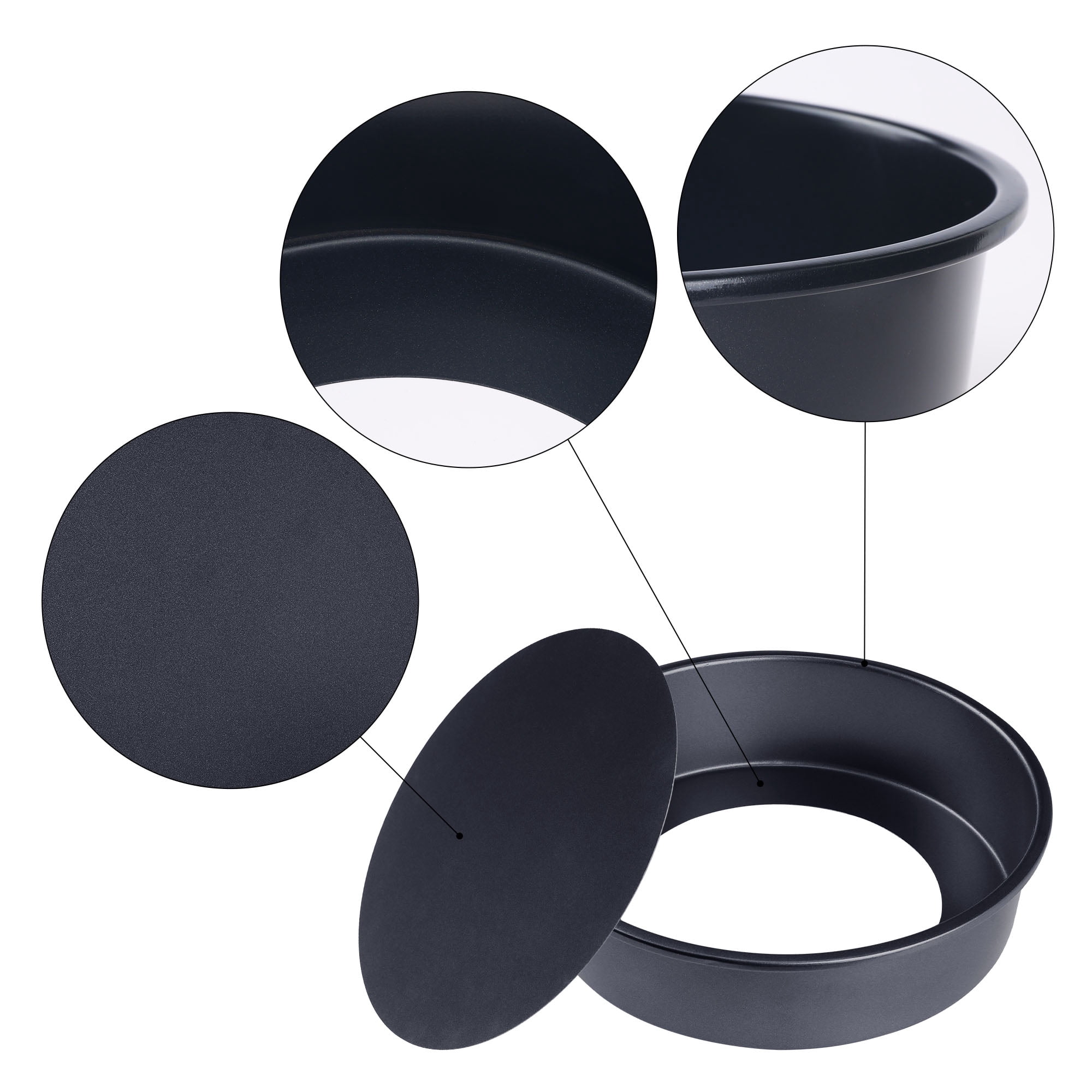 Unique Bargains 3 Pcs Nonstick Baking Sheet Pan Black 10.2*10.2*2.8in
