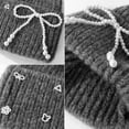 thumbnail image 7 of CoCoMangos Bow-Tie Beanie Hat Women Knit Retro Y2K Skull Cap Solid Color Soft Ski Hat Plush Crochet Winter Warm Hats, 7 of 7
