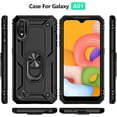 thumbnail image 2 of for Galaxy A01 Case,Samsung A01 Case,with HD Screen Protector,[Military Grade] Ring Car Mount Kickstand Hybrid Hard PC Soft TPU Shockproof Protective Case for Samsung Galaxy A01 (Black), 2 of 14