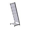 thumbnail image 5 of 6 Tier Brochure Display Stand with 6 Pockets Shelves, Metal Mesh Floor-Standing Book Magazine Rack Organizer with Wheels for Living Room Office Retail Store 18.7*15.7*52.3 inch Black, 5 of 7