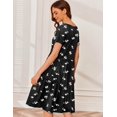 thumbnail image 4 of Vestido de maternidad y lactancia Ekouaer de verano de manga corta negro XXL, 4 of 6