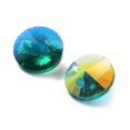 thumbnail image 2 of Electroplate Transparent Glass Beads Half Rainbown Plated Faceted Bicone Dark Green 8x4mm Hole: 0.8mm, 2 of 2