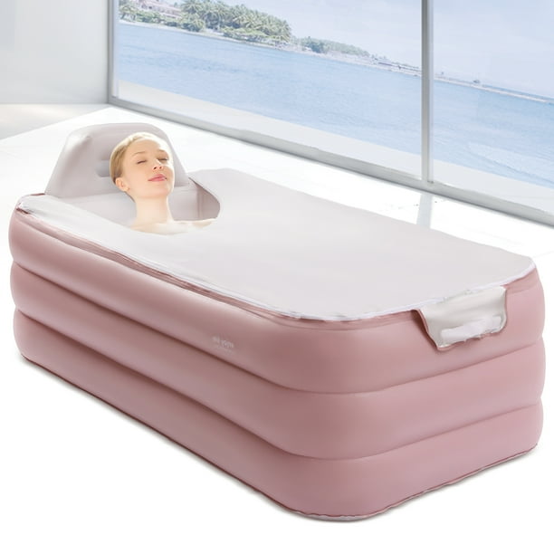 Loyalheartdy 62.99" Inflatable Bathtub PVC Foldable Portable Adult Spa