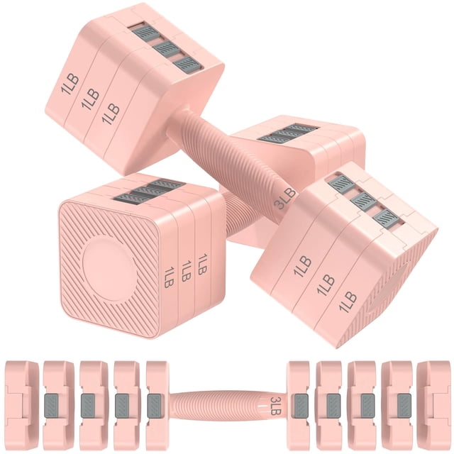 Hezeyferg Juego De Mancuernas Ajustables De 2 Juegos De Pesas De Mano Con 5 Niveles 3 Lb 5 Lb 7 Lb 9 Lb 11 Lb Mancuernas De Peso Ajustable Para Mujeres/Hombres Gimnasio En Casa Entrenamiento De Cuerpo