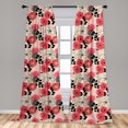 thumbnail image 5 of Ambesonne Floral Curtains, Circled Abstract, Pair of 28"x95", Pink and Black, 5 of 5