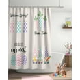thumbnail image 4 of Easter Shower Curtain Easter Eggs Bunny Silhouette Shower Curtains for Bathroom Decor Buffalo Checked Farmhouse Bath Curtains Sets for Spring Easter Decor Fabric Waterproof Small Stall 36" X 72", 4 of 6