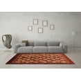 thumbnail image 3 of Ahgly Company Indoor Round Oriental Orange Industrial Area Rugs, 4' Round, 3 of 4