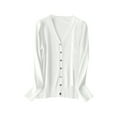 thumbnail image 2 of Women's V Neck Knitted Cardigan Sweater Long Sleeve Spring Autumn 2024 Fashion Lightweight Layering Top Cardigan Sweaters for Women, 2 of 2