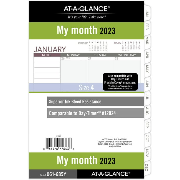 ATAGLANCE 2023 Monthly Planner Refill LooseLeaf Desk Size 5 12 x 8