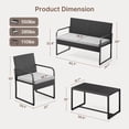 thumbnail image 2 of Patio Furniture Set for 4, Outdoor Bistro Set with Textilene Rocking Chairs, Loveseat and Glass Table for Backyard Porch, White, 2 of 9