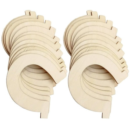 20pcs Wood Horseshoe Cutouts Beige Synthetic for DIY Decor Crafts Lightweight Unfinished Slices