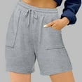 thumbnail image 2 of Ydojg Women Shorts Summer Short Sports Shorts Sports Trousers High Waist Shorts Shorty With Pockets And Drawstring Leisure Shorts For Running Gym Fitness Silver M, 2 of 7