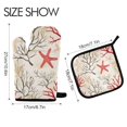 thumbnail image 2 of Yayeee Oven Mitts and Pot Holder Set of 2 Heat Resistant Kitchen Gloves Baking Hot Pad, Light Starfish, 2 of 5