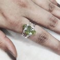 thumbnail image 3 of Natural Peridot Ring, Rough Peridot Gemstone Ring, August Birthstone, Hammered 2 Band, 925 Sterling Silver, Womens Ring, Christmas, Thanksgiving, Handmade, Statement Jewelry, Rough Gemstone Jewelry, 3 of 4