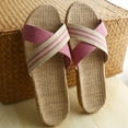 thumbnail image 2 of abtuhar Womens Slippers,Slippers for Women,Women's Linen Slippers Summer Thick Sole Non Slip Soft Sole Beach Cool Slippers Purple, 2 of 3