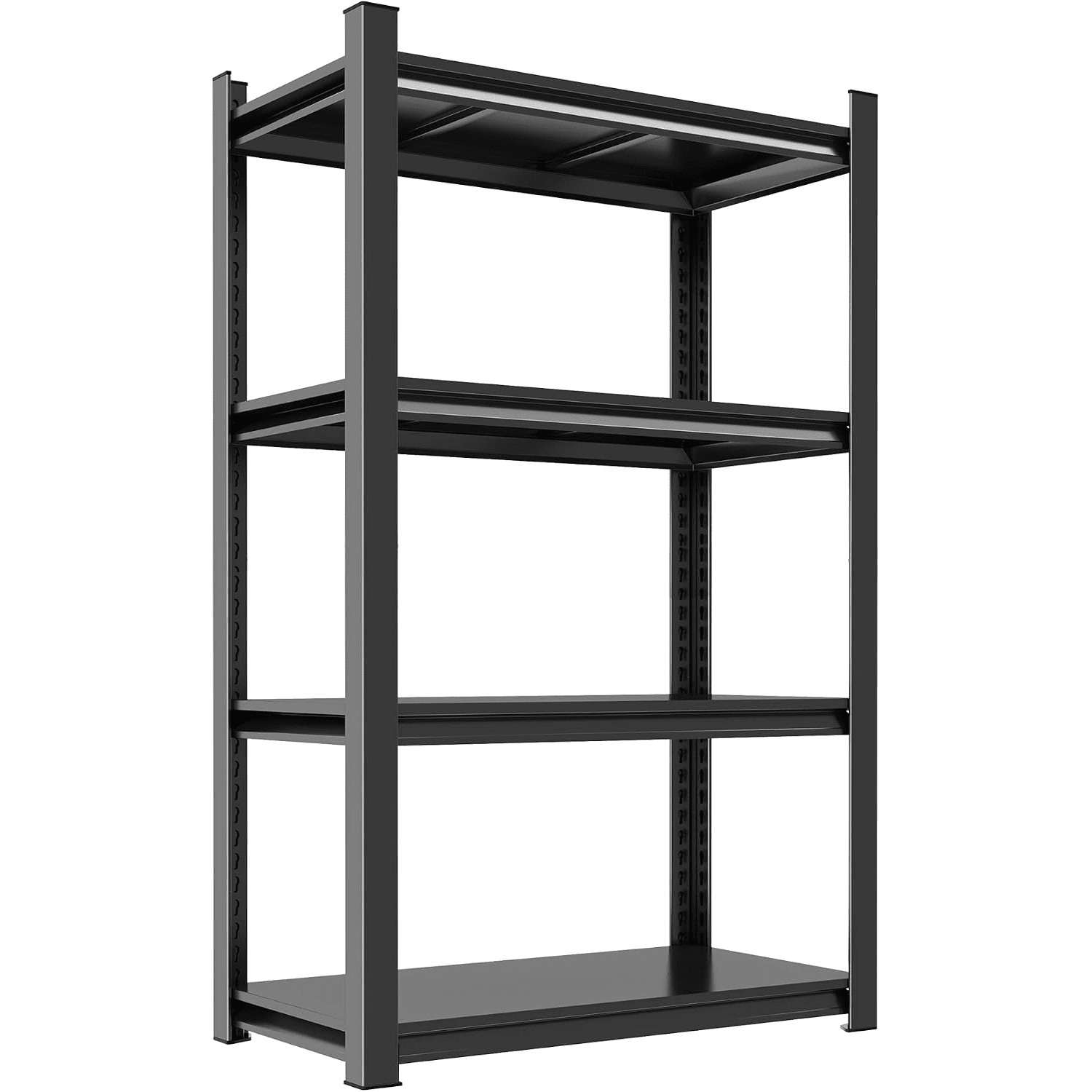 4-Tier Adjustable Storage Rack, Garage Organizer with Adjustable Shelves, Black
