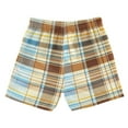 thumbnail image 2 of Brown Plaid Pattern Boys Swim Trunks Quick Dry Boy Swim Shorts for 3-14 Years, 2 of 8
