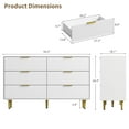 thumbnail image 2 of Dresser for Bedroom, Fluted Dressers & Chest of Drawers, Wooden Storage Organizer with Gold Metal Handles & Legs for Living Room, Entryway, 2 of 7
