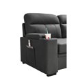 thumbnail image 6 of Maykoosh Boho Beauty Gray Fabric Sleeper Sectional Sofa Chaise with Storage Arms and Cupholder, 6 of 10
