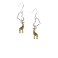 thumbnail image 2 of Delight Jewelry Goldtone Brown Giraffe Open Heart French Earrings, 2 of 4