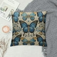 thumbnail image 2 of PRATYUS   Colorful Butterfly Throw Pillow Cover Blue Yellow and Brown Flying Butterflies Fabric for Couch Bed Sofa Car Waist Cushion Cover Pillow Case White, 2 of 5