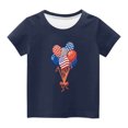 thumbnail image 4 of Favoffer Independence Day Children Tops Shirts for Girls Short Sleeve Graphic Printing T-Shirt Round Neck Crop Top for 3-14 Years, 4 of 4