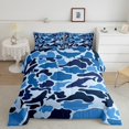thumbnail image 2 of Manfei Blue Camouflage Full Size Comforter Sets, Square Geometric Bedding Comforter Set, Cartoon Cartoon Reversible Bedding Sets, Luxury Bedroom Decor, 3 Pieces, 2 of 8