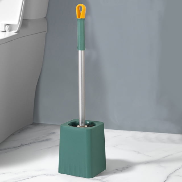 onlyliua Liquidación Del Día Ofertas Prime Cepillo de Baño con Cerdas Duras, Kit de Cepillo para Cuenco de Limpieza de Baño, Cepillo Limpiador de Inodoro Moderno y Compacto, Cerdas de Mango Largo par