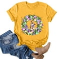 thumbnail image 2 of JeashCHAT Easter Shirts for Women Bunny Rabbit Egg Gnome Print Women Casual Letter Printing Short Sleeves O-Neck Loose T-Shirt Blouse Tops, 2 of 5