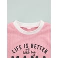 thumbnail image 5 of Qiylii Baby Romper, Letter Long Sleeve O neck, Pink/Brown, 0-24 Months, 5 of 8