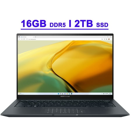 Asus Zenbook 14X OLED Business Laptop 14.5" 2.8K 120Hz Touchscreen (550nits, 100% DCI-P3, Glossy) 13th Gen Intel 14-core i7-13700H 16GB DDR5 2TB SSD Backlit Keyboard Thunderbolt HDMI Win11
