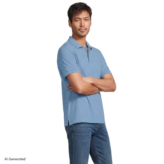 Lands' End Men's Short Sleeve Performance Mesh Pique Polo