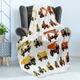 thumbnail image 4 of Construction Soft Flannel Fleece Throw Blanket, Construction Machinery and Equipment Transportation Careers Mechanics Theme, Cozy Plush for Indoor and Outdoor Use, 70" x 90", Multicolor, by Ambesonne, 4 of 5