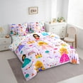 thumbnail image 3 of Castle Fairy Princess Castle 7-Piece Bedding Comforter Set,Rainbow Unicorn King Bedding Sets,Starry Sky Ultra Soft Bed Sheets,Breathable Cartoon Home Decor,Reversible, 3 of 8