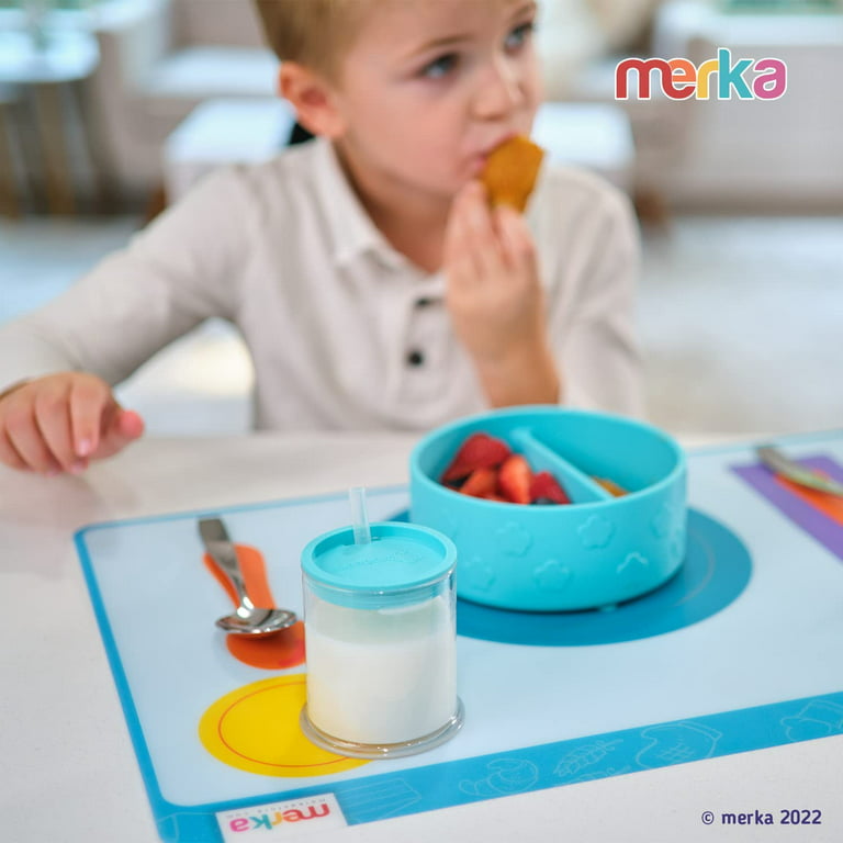 merka Kids Silicone Placemats for Dining Table: Montessori Non-Stick  Placemats for Kids & Toddlers; Educational Table Mat Teaches Children Table  Setting, Set of 2 Matching Toddler Placemats 