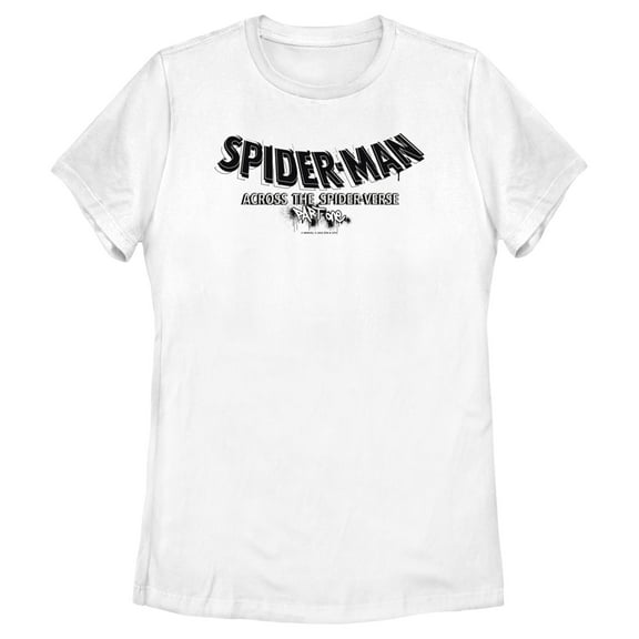 Women's Spider-Man: Across the Spider-Verse Movie Logo Black Graphic Tee White 2X Large