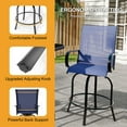 thumbnail image 5 of Danolapsi 2 PCS Outdoor Swivel Bar Stools Set, All Weather High Back and Armrest Patio Chairs for Deck, Patio High Swivel Bar Stools, 5 of 7