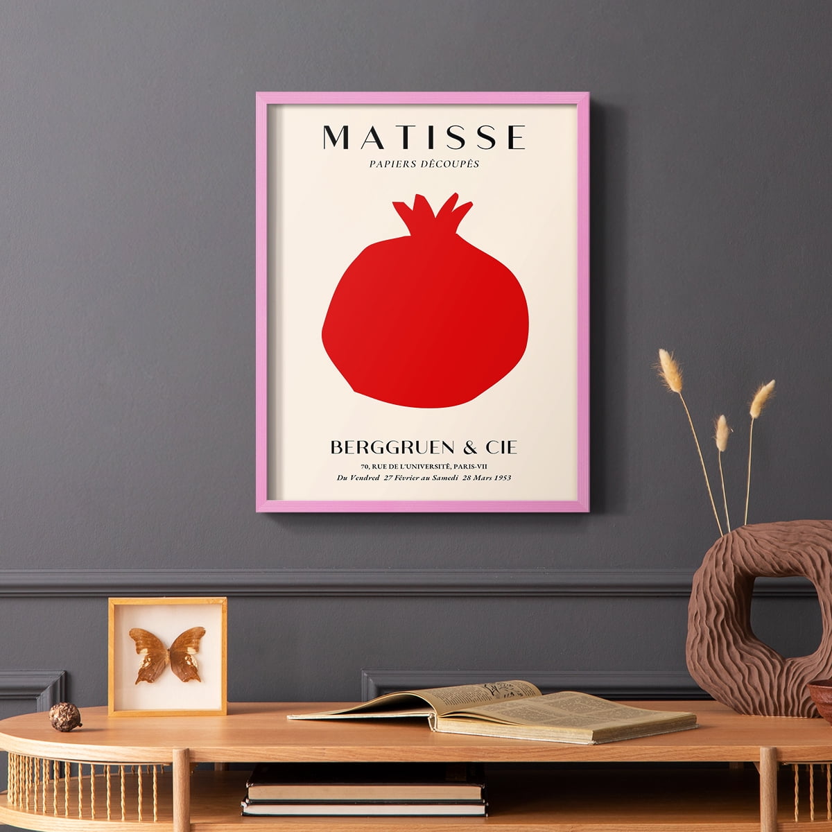 Matisse CLXII Framed Print in Pink Solid Wood 11 x 14 Framed Print