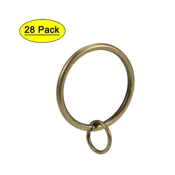 Uxcell Curtain Rings Metal 1.46 inch Inner Dia Drapery Ring for Curtain Rods Bronze 28 Pcs