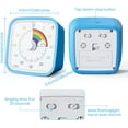 thumbnail image 4 of Visual Timer for Kids with Protective Case, Rainbow Disk 60 Minute Countdown Timer for Kids and Adults, Silent Time Management Tool for Classroom Office Kitchen with 'Rainbow' Pattern Design(Sky Blue), 4 of 7