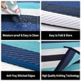 thumbnail image 4 of BERTHMEER Outdoor Rugs 6'x9' on Sale Clearance Plastic Straw Waterproof Reversible Patio Rugs Stripes Geometric Lightweight Carpets for RV Camping Deck Balcony Beach Picnic Porch,Blue Multi White, 4 of 4