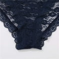 thumbnail image 6 of YYDGH Womens Sexy G String Thongs Lace Cotton Pads Panties Underwear for Women Sheer Mesh Hipster Brief Dark Blue L, 6 of 8