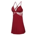 thumbnail image 5 of Avidlove Women Lingerie Lace Chemise Sleepwear Sexy Lingerie Nightgown (Dark Red XL), 5 of 7