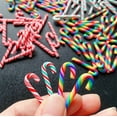 thumbnail image 7 of Scheam 60 Pcs Christmas Candy Canes 1.2 inch Mini Fake Candy Ornaments Polymer Clay Cane Crafts for Xmas Tree Hanging Home Holiday Decorations (Red Green), 7 of 7