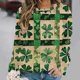 thumbnail image 5 of Xuyuer St. Patrick's Day Round Neck Sweatshirt for Women Lucky Shamrock Long Sleeve Shirt Ireland Gift Clover Print Fit Casual Pullover Fashion Loose Tops, 5 of 5