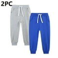 thumbnail image 2 of OGLCCG Boys Sweatpants 2 Pack Elastic Waist Baggy Active Drawstring Joggers with Pockets Solid Color Athletic Pants for Kids 5-14 Years, 2 of 3
