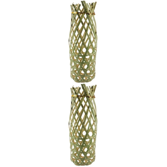 Raindrops 2pcs Bamboo Lamp Shade Small Lampshade Table Lamp Cover Woven Bedside Light Cover
