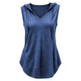 thumbnail image 5 of Rhuody T Shirts For Women Summer V Neck Tank Tops Sleeveless Solid Color Hooded T Shirt Basic Women Clothing Navy, 5 of 5
