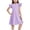 Purple, variant on CUSTG Children Girls Dress Solid Color Flutter Sleeve Crewneck Dress Casual Summer Wear Comfortable Party Outfit Soft Fabric birthday girl dresses