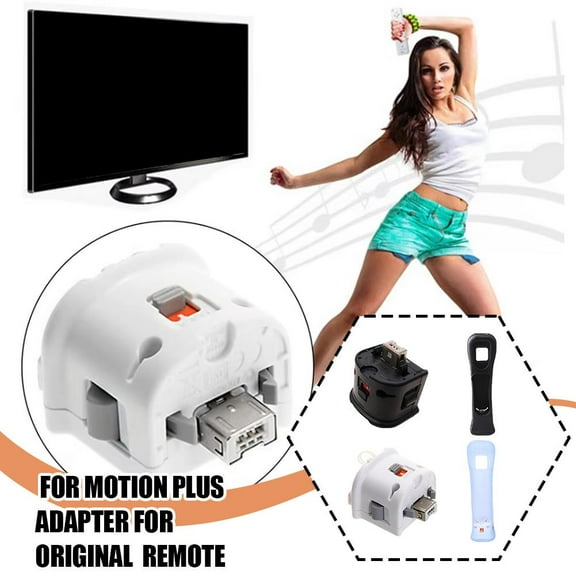 QHUDLV Motion Plus Adapter,For Wii Remote,Enhanced Gaming Controller